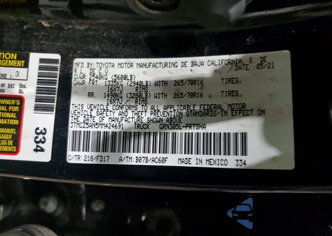 2021 Toyota Tacoma Double Cab from USA, damaged, VIN 3TMCZ5AN5MM424691